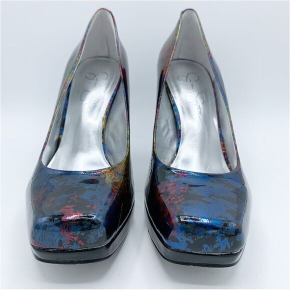 Jessica Simpson Retro Colorful Splatter Pattern Platform Stiletto Heels Sz 8 - Picture 6 of 14